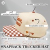 image:imageFunky Junque Adult Trucker Snapback Hat 2Tone Baseball Cap  5Panel Baseball Cap for Women and Men CottonPoly Blend Adjustable Fit Curved Brim Sun Protection for Golf Casual WearWith Love  from Texas  Checker Print  OrangeBeige