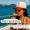 image:imageFunky Junque Adult Trucker Snapback Hat 2Tone Baseball Cap  5Panel Baseball Cap for Women and Men CottonPoly Blend Adjustable Fit Curved Brim Sun Protection for Golf Casual WearBikinis and Martinis  RedBeige