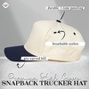 image:imageFunky Junque Adult Trucker Snapback Hat 2Tone Baseball Cap  5Panel Baseball Cap for Women and Men CottonPoly Blend Adjustable Fit Curved Brim Sun Protection for Golf Casual WearNavyBeige
