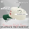 image:imageFunky Junque Adult Trucker Snapback Hat 2Tone Baseball Cap  5Panel Baseball Cap for Women and Men CottonPoly Blend Adjustable Fit Curved Brim Sun Protection for Golf Casual WearPut It on Santas Tab  GreenBeige