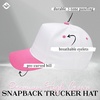 image:imageFunky Junque Adult Trucker Snapback Hat 2Tone Baseball Cap  5Panel Baseball Cap for Women and Men CottonPoly Blend Adjustable Fit Curved Brim Sun Protection for Golf Casual WearHot PinkWhite