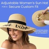 image:imageFunky Junque Bridal Straw Sun Hat Embroidered Bachelorette Party  Woven paper straw bridal hat with embroidered cursive sayings for beach outings bachelorette parties amp sunny daysBride Tribe  Natural  3 Pack