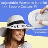 image:imageFunky Junque Bridal Straw Sun Hat Embroidered Bachelorette Party  Woven paper straw bridal hat with embroidered cursive sayings for beach outings bachelorette parties amp sunny daysA Just Married White