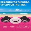 image:imageFunky Junque Bridal Straw Sun Hat Embroidered Bachelorette Party  Woven paper straw bridal hat with embroidered cursive sayings for beach outings bachelorette parties amp sunny days5 Pack 1 Bride WhiteGold  4 Bride Tribes Black
