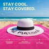 image:imageFunky Junque Bridal Straw Sun Hat Embroidered Bachelorette Party  Woven paper straw bridal hat with embroidered cursive sayings for beach outings bachelorette parties amp sunny daysA Just Married White
