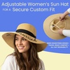 image:imageFunky Junque Bridal Straw Sun Hat Embroidered Bachelorette Party  Woven paper straw bridal hat with embroidered cursive sayings for beach outings bachelorette parties amp sunny daysA Just Married