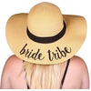 image:imageFunky Junque Bridal Straw Sun Hat Embroidered Bachelorette Party  Woven paper straw bridal hat with embroidered cursive sayings for beach outings bachelorette parties amp sunny daysBride Tribe  Natural  4 Pack