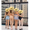 image:imageFunky Junque Bridal Straw Sun Hat Embroidered Bachelorette Party  Woven paper straw bridal hat with embroidered cursive sayings for beach outings bachelorette parties amp sunny daysBride Tribe  Natural  4 Pack