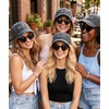 image:imageFunky Junque Bride and Groom Baseball Hats Bachelorette Party Caps  Soft cotton bride and groom hats with embroidered sayings for bachelorette parties showers honeymoons amp gifts1 Squad Black  1 Heart Sunnies Black