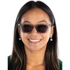 image:imageFunky Junque Cat Eye Sunglasses Trendy Retro Womens Shades  Lightweight cat eye sunglasses with slim retro frames for beach days pool parties festivals amp everyday styleGrey Crystal FramesLt Grey Lenses