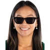 image:imageFunky Junque Cat Eye Sunglasses Trendy Retro Womens Shades  Lightweight cat eye sunglasses with slim retro frames for beach days pool parties festivals amp everyday styleBlack FramesSmoke Lenses