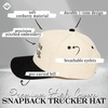 image:imageFunky Junque Corduroy Trucker Hat  Lightweight Corduroy Cap with Sun Protection Golf Beach and Everyday Trendy Caps for Women and MenExpensive  Difficult  Black