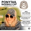 image:imageFunky Junque Criss Cross Ponytail Cap Messy Bun Distressed Baseball Hat  Ponytail messy bun baseball cap for women with crisscross elastic bands for beach gym gardening sporting events amp workLake Life  Navy Distressed W Beige Mesh