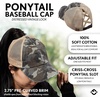image:imageFunky Junque Criss Cross Ponytail Cap Messy Bun Distressed Baseball Hat  Ponytail messy bun baseball cap for women with crisscross elastic bands for beach gym gardening sporting events amp work2 Pack  Black  Black Camo