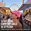 image:imageFunky Junque Criss Cross Ponytail Cap Messy Bun Distressed Baseball Hat  Ponytail messy bun baseball cap for women with crisscross elastic bands for beach gym gardening sporting events amp workBasketweave  Pink
