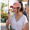 image:imageFunky Junque Criss Cross Ponytail Cap Messy Bun Distressed Baseball Hat  Ponytail messy bun baseball cap for women with crisscross elastic bands for beach gym gardening sporting events amp workTequila  Lime  Sunshine  Coral