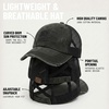 image:imageFunky Junque Criss Cross Ponytail Cap Messy Bun Distressed Baseball Hat  Ponytail messy bun baseball cap for women with crisscross elastic bands for beach gym gardening sporting events amp workAmerican Flag  Black Distressed Black Mesh