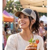image:imageFunky Junque Criss Cross Ponytail Cap Messy Bun Distressed Baseball Hat  Ponytail messy bun baseball cap for women with crisscross elastic bands for beach gym gardening sporting events amp work2 Tone BrownKhaki Distressed