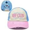 image:imageFunky Junque Criss Cross Ponytail Cap Messy Bun Distressed Baseball Hat  Ponytail messy bun baseball cap for women with crisscross elastic bands for beach gym gardening sporting events amp work3 Tone  Rbf Club  BeigeLight Pink