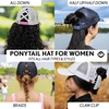 image:imageFunky Junque Criss Cross Ponytail Cap Messy Bun Distressed Baseball Hat  Ponytail messy bun baseball cap for women with crisscross elastic bands for beach gym gardening sporting events amp workCotton Eyelet  White