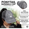 image:imageFunky Junque Criss Cross Ponytail Cap Messy Bun Distressed Baseball Hat  Ponytail messy bun baseball cap for women with crisscross elastic bands for beach gym gardening sporting events amp workDog Mom  Grey Distressed W Black Mesh