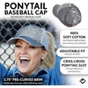 image:imageFunky Junque Criss Cross Ponytail Cap Messy Bun Distressed Baseball Hat  Ponytail messy bun baseball cap for women with crisscross elastic bands for beach gym gardening sporting events amp workSequin  Silver