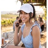 image:imageFunky Junque Criss Cross Ponytail Cap Messy Bun Distressed Baseball Hat  Ponytail messy bun baseball cap for women with crisscross elastic bands for beach gym gardening sporting events amp workCotton Eyelet  White