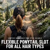 image:imageFunky Junque Criss Cross Ponytail Cap Messy Bun Distressed Baseball Hat  Ponytail messy bun baseball cap for women with crisscross elastic bands for beach gym gardening sporting events amp workHello Sunshine  Black