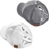 image:imageFunky Junque Criss Cross Ponytail Cap Messy Bun Distressed Baseball Hat  Ponytail messy bun baseball cap for women with crisscross elastic bands for beach gym gardening sporting events amp work2 Pack  White  Grey