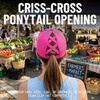 image:imageFunky Junque Criss Cross Ponytail Cap Messy Bun Distressed Baseball Hat  Ponytail messy bun baseball cap for women with crisscross elastic bands for beach gym gardening sporting events amp workLaser Cut Hot Pink