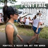 image:imageFunky Junque Criss Cross Ponytail Cap Messy Bun Distressed Baseball Hat  Ponytail messy bun baseball cap for women with crisscross elastic bands for beach gym gardening sporting events amp workAmerican Flag  Jet Black Camo