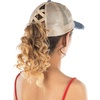 image:imageFunky Junque Criss Cross Ponytail Cap Messy Bun Distressed Baseball Hat  Ponytail messy bun baseball cap for women with crisscross elastic bands for beach gym gardening sporting events amp workLake Life  Navy Distressed W Beige Mesh