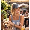image:imageFunky Junque Criss Cross Ponytail Cap Messy Bun Distressed Baseball Hat  Ponytail messy bun baseball cap for women with crisscross elastic bands for beach gym gardening sporting events amp workDog Mom  Grey Distressed W Black Mesh