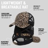 image:imageFunky Junque Criss Cross Ponytail Cap Messy Bun Distressed Baseball Hat  Ponytail messy bun baseball cap for women with crisscross elastic bands for beach gym gardening sporting events amp workBaby Leopard