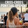 image:imageFunky Junque Criss Cross Ponytail Cap Messy Bun Distressed Baseball Hat  Ponytail messy bun baseball cap for women with crisscross elastic bands for beach gym gardening sporting events amp workBasketweave  Black