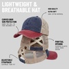 image:imageFunky Junque Criss Cross Ponytail Cap Messy Bun Distressed Baseball Hat  Ponytail messy bun baseball cap for women with crisscross elastic bands for beach gym gardening sporting events amp work2 Tone NavyBurgundy Distressed