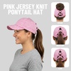 image:imageFunky Junque Criss Cross Ponytail Cap Messy Bun Distressed Baseball Hat  Ponytail messy bun baseball cap for women with crisscross elastic bands for beach gym gardening sporting events amp workJersey  Pink Heather