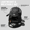 image:imageFunky Junque Criss Cross Ponytail Cap Messy Bun Distressed Baseball Hat  Ponytail messy bun baseball cap for women with crisscross elastic bands for beach gym gardening sporting events amp workStar Black Distressed