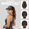 image:imageFunky Junque Criss Cross Ponytail Cap Messy Bun Distressed Baseball Hat  Ponytail messy bun baseball cap for women with crisscross elastic bands for beach gym gardening sporting events amp workAztec Design  Black