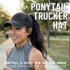 image:imageFunky Junque Criss Cross Ponytail Cap Messy Bun Distressed Baseball Hat  Ponytail messy bun baseball cap for women with crisscross elastic bands for beach gym gardening sporting events amp workAmerican Flag  Black Distressed Black Mesh