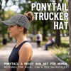 image:imageFunky Junque Criss Cross Ponytail Cap Messy Bun Distressed Baseball Hat  Ponytail messy bun baseball cap for women with crisscross elastic bands for beach gym gardening sporting events amp workBasketweave  Grey