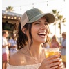 image:imageFunky Junque Criss Cross Ponytail Cap Messy Bun Distressed Baseball Hat  Ponytail messy bun baseball cap for women with crisscross elastic bands for beach gym gardening sporting events amp workAmerican Flag  Olive
