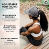 image:imageFunky Junque Criss Cross Ponytail Cap Messy Bun Distressed Baseball Hat  Ponytail messy bun baseball cap for women with crisscross elastic bands for beach gym gardening sporting events amp workJersey  Grey Heather