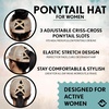 image:imageFunky Junque Criss Cross Ponytail Cap Messy Bun Distressed Baseball Hat  Ponytail messy bun baseball cap for women with crisscross elastic bands for beach gym gardening sporting events amp workSequin  Gold