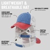 image:imageFunky Junque Criss Cross Ponytail Cap Messy Bun Distressed Baseball Hat  Ponytail messy bun baseball cap for women with crisscross elastic bands for beach gym gardening sporting events amp work2 Tone BlueRed Distressed