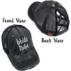 image:imageFunky Junque Criss Cross Ponytail Cap Messy Bun Distressed Baseball Hat  Ponytail messy bun baseball cap for women with crisscross elastic bands for beach gym gardening sporting events amp workBride Tribe  Black Distressed W Black Mesh