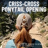 image:imageFunky Junque Criss Cross Ponytail Cap Messy Bun Distressed Baseball Hat  Ponytail messy bun baseball cap for women with crisscross elastic bands for beach gym gardening sporting events amp workBrown