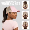 image:imageFunky Junque Criss Cross Ponytail Cap Messy Bun Distressed Baseball Hat  Ponytail messy bun baseball cap for women with crisscross elastic bands for beach gym gardening sporting events amp workBeige Mesh  Light Pink  Distressed