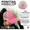 image:imageFunky Junque Criss Cross Ponytail Cap Messy Bun Distressed Baseball Hat  Ponytail messy bun baseball cap for women with crisscross elastic bands for beach gym gardening sporting events amp workBeige Mesh  Pink Distressed