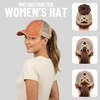image:imageFunky Junque Criss Cross Ponytail Cap Messy Bun Distressed Baseball Hat  Ponytail messy bun baseball cap for women with crisscross elastic bands for beach gym gardening sporting events amp workBeige Mesh  Burnt Orange Distressed